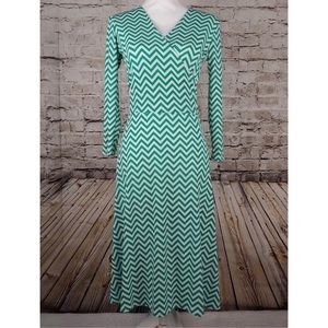 Leota Chevron Midi Dress Sz XS